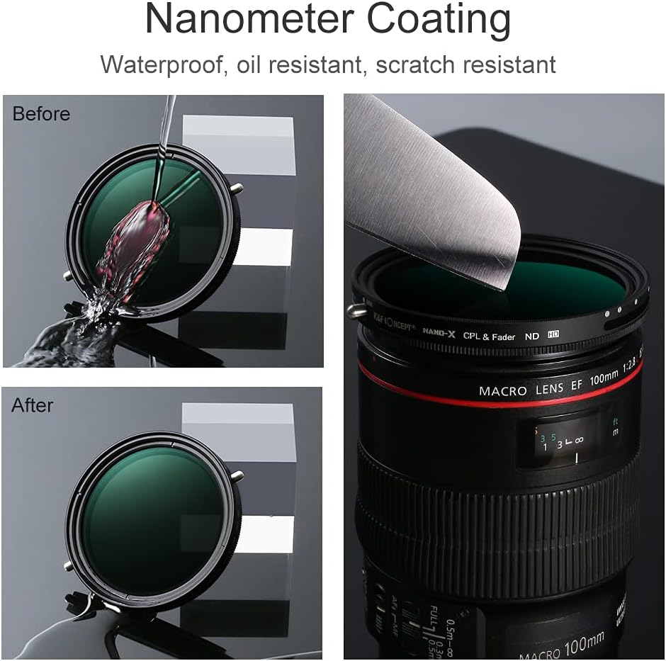 67mm Variable Fader ND2-ND32 ND Filter and CPL Circular Polarizing Filter 2 in 1 W84040