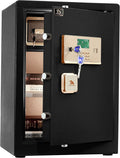 Digital Security Safe Box with Key Lock and Password, 3.7 Cubic Black I42172