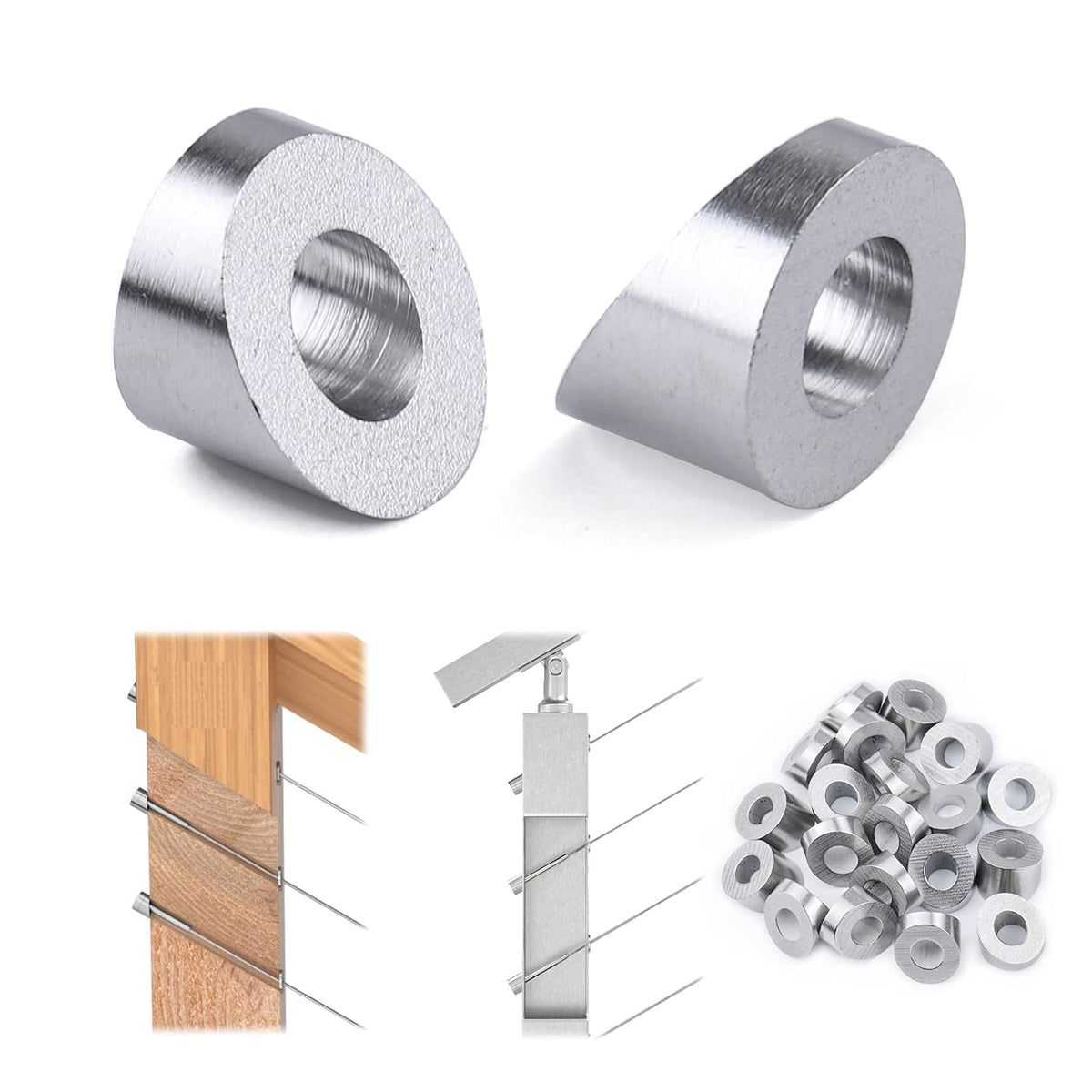 20Pack Stainless Steel Angle Beveled Washer 25 30 35 Degrees ID 1/4” P595