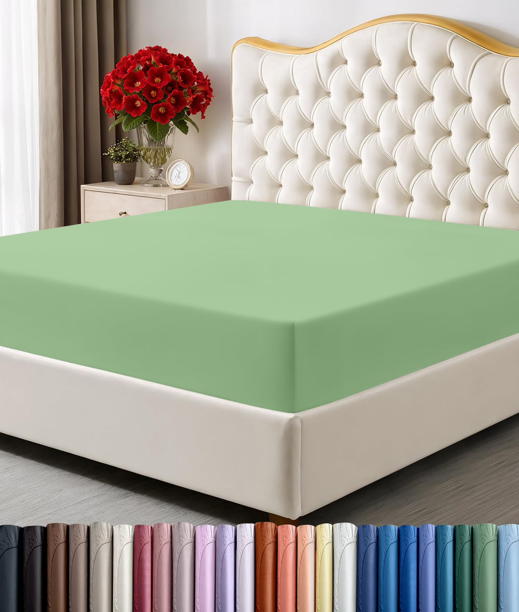 Queen Size 14 Inch Deep Pocket Microfiber Fitted Sheet R24458