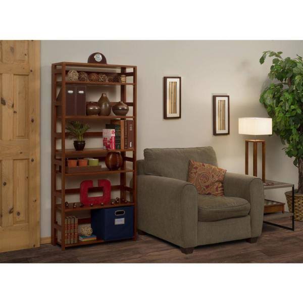 Cherry Wood 6-Shelf Standard Bookcase L319
