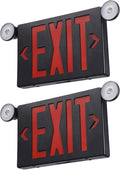 Black Exit Sign with Emergency Lights, Pack of 2 O985578