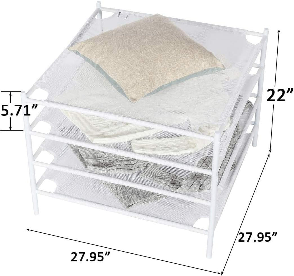 White 4-Pack Stackable Mesh Laundry Drying Rack S305371