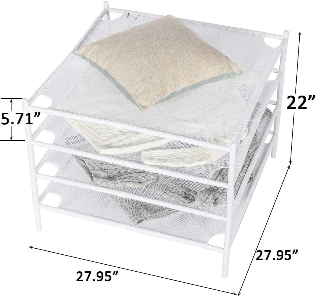 White 4-Pack Stackable Mesh Laundry Drying Rack S305371