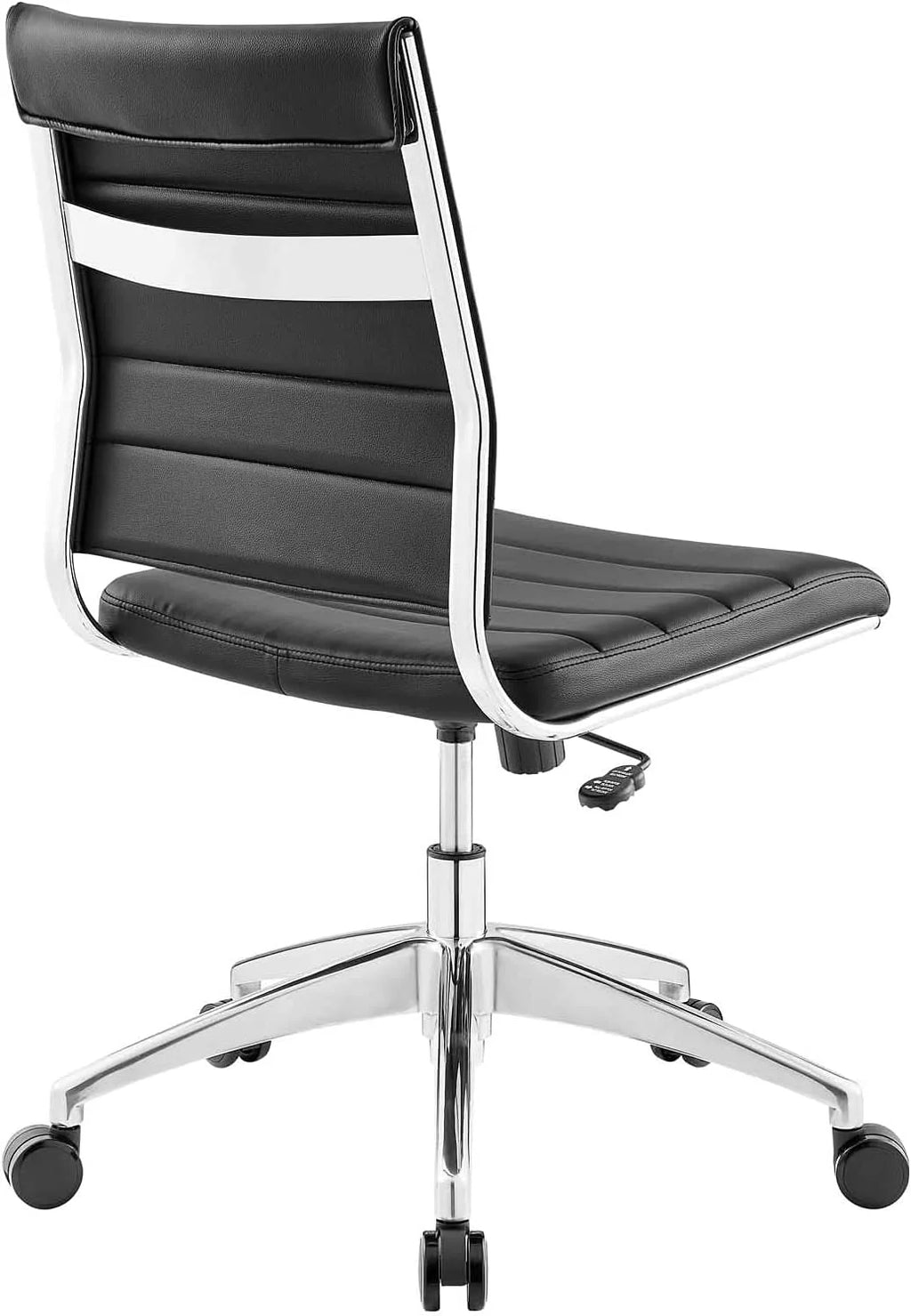 Black Ribbed Armless Swivel Chair E80634