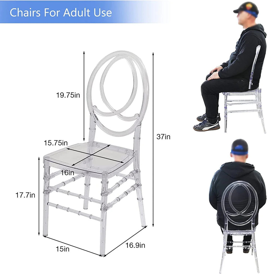 4Pcs Clear Acrylic Stackable Dining Chairs M5715