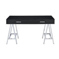 Black High Gloss 2 Drawer Rectangle Desk H523993