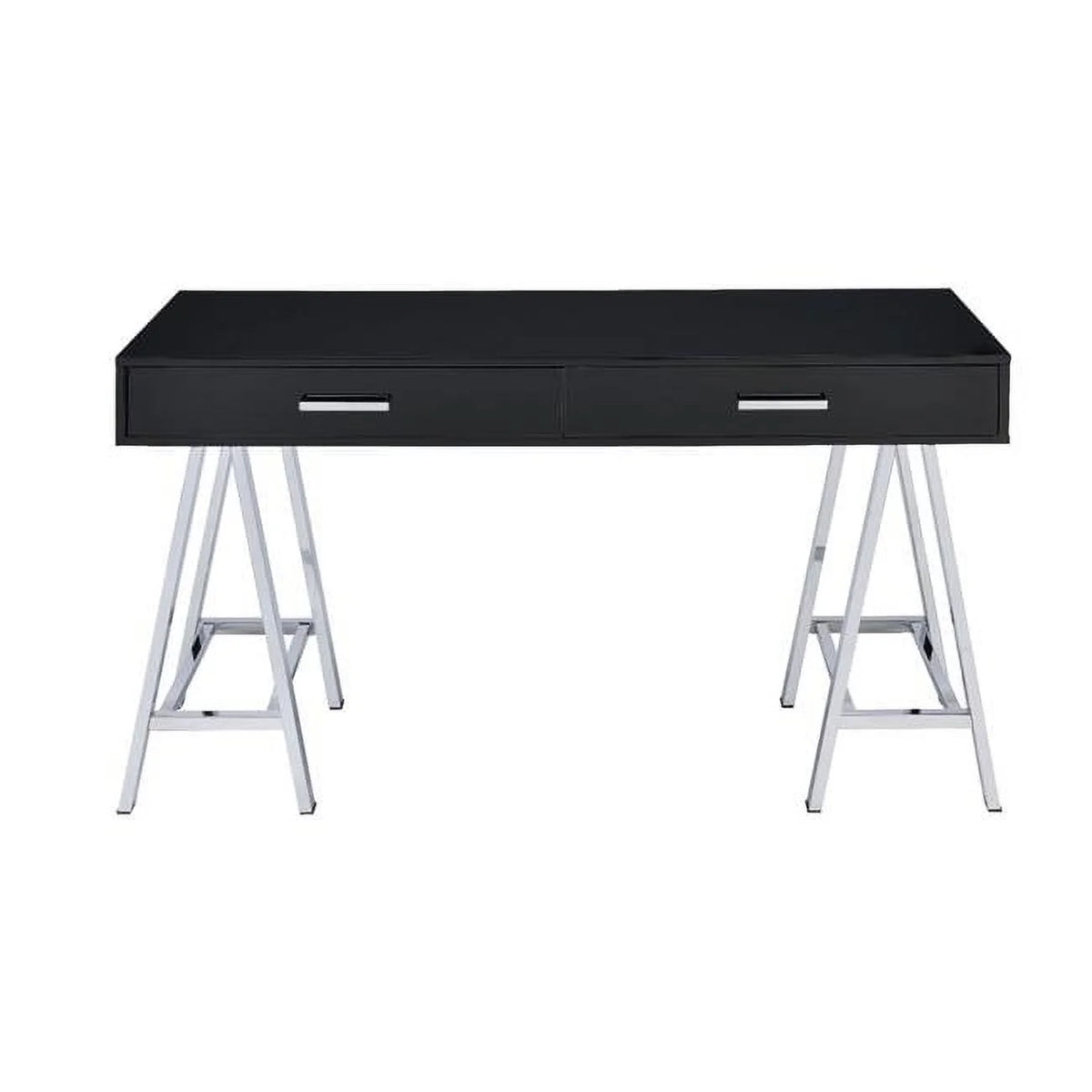 Black High Gloss 2 Drawer Rectangle Desk H523993