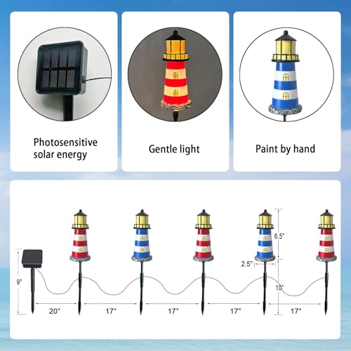Solar Lighthouse Outdoor Garden Lights Waterproof F212909