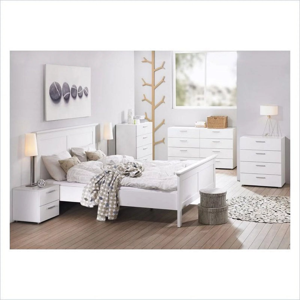 White 2 Piece 8 Drawer Double Dresser and Nightstand Bedroom Set G661