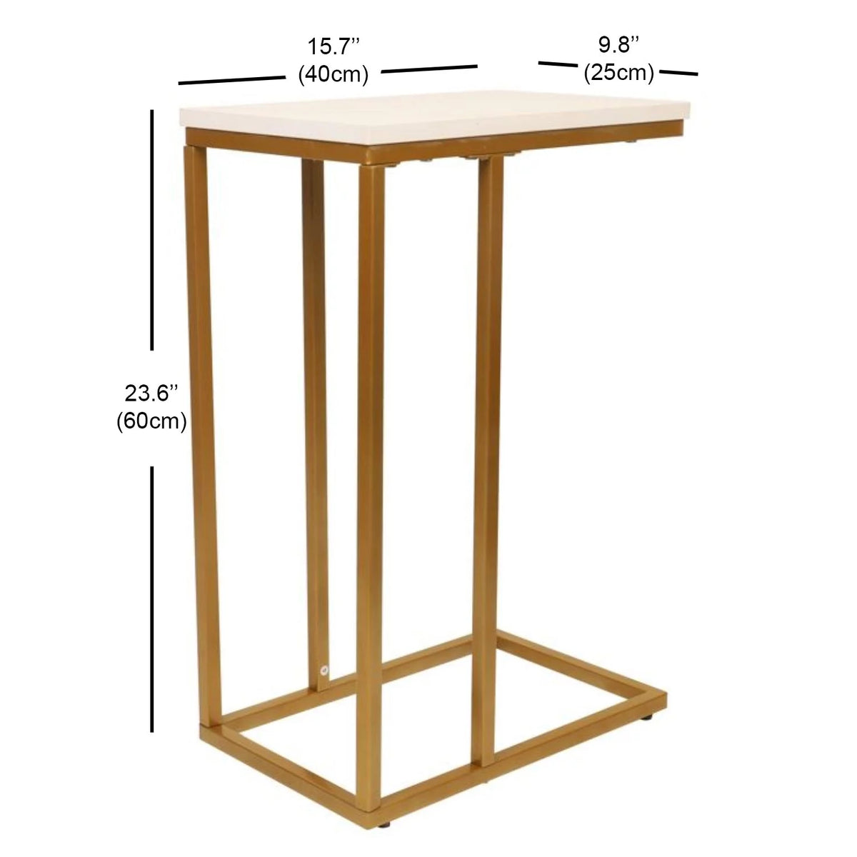 Rectangle Side Table, Gold and White A630957