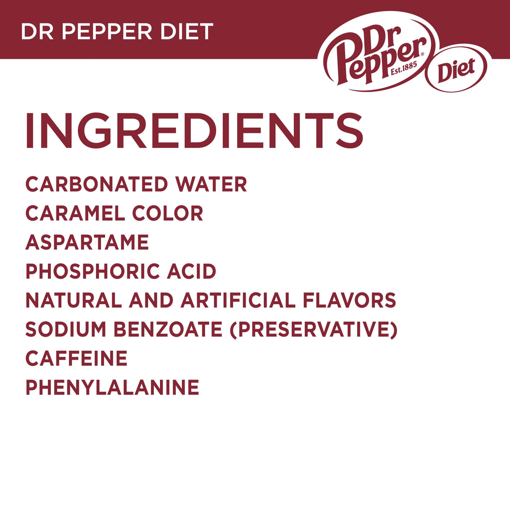 12 Pack Cans Diet Dr Pepper Soda Pop A825