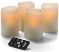 Ivory LED Wax Pillar Candle with Magnetic Remote, 4.5 x 3 x 3 inch, 4 per Case N883