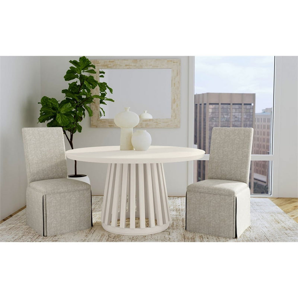 Cream Round Wood Dining Table O496