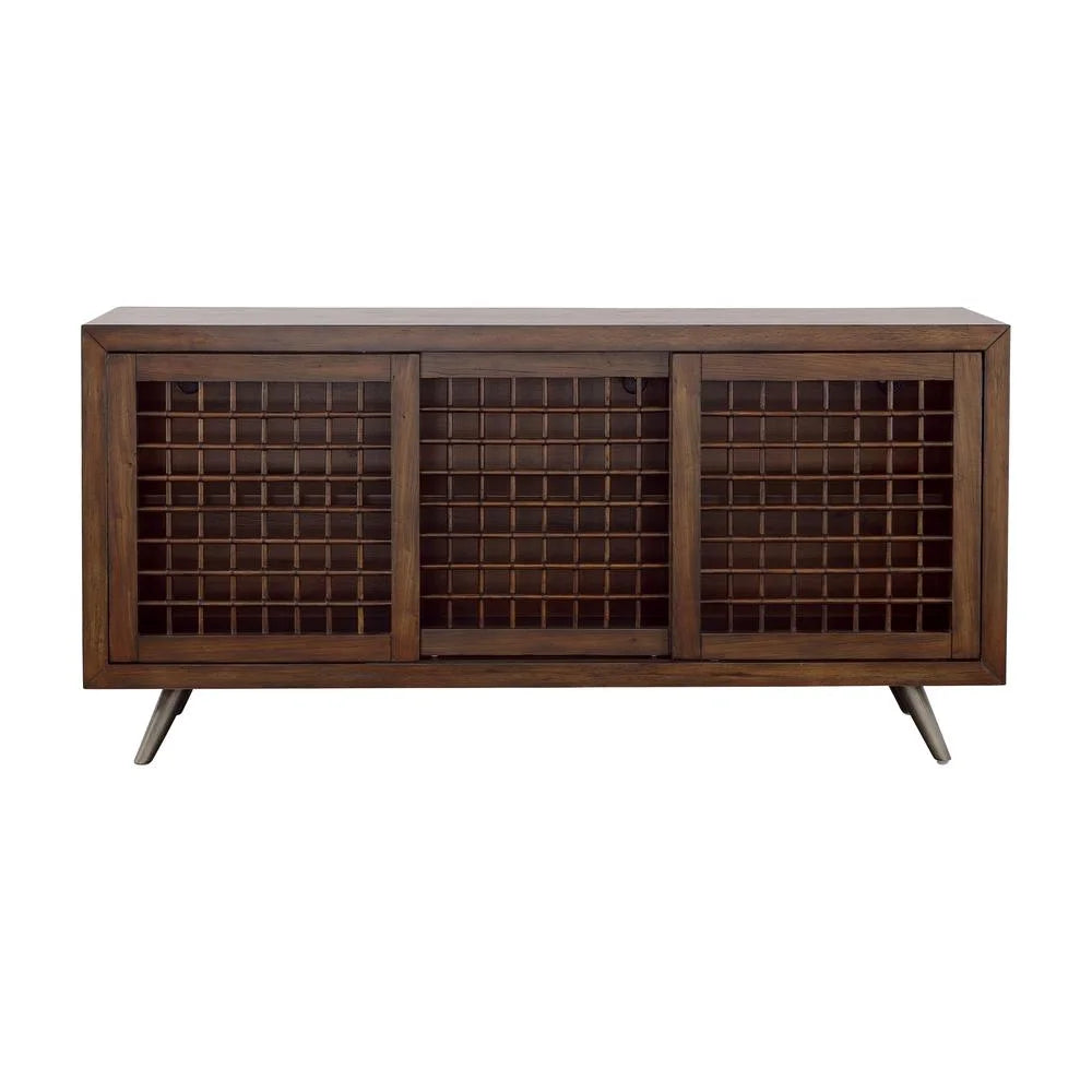 Brown Wood Credenza with Sliding Doors S5241