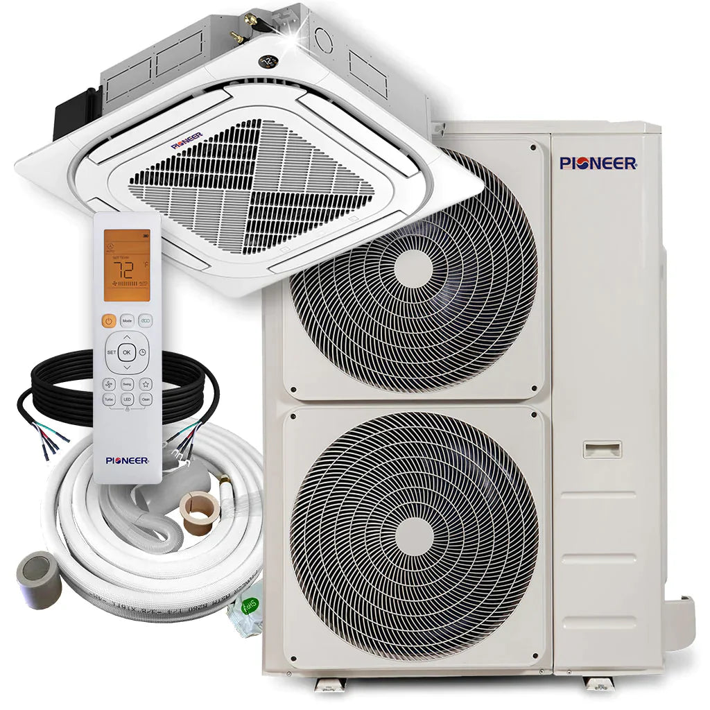 48,000 BTU 17.8 SEER 8-Way Slim Cassette Mini-Split Air Conditioner Heat Pump System K9576