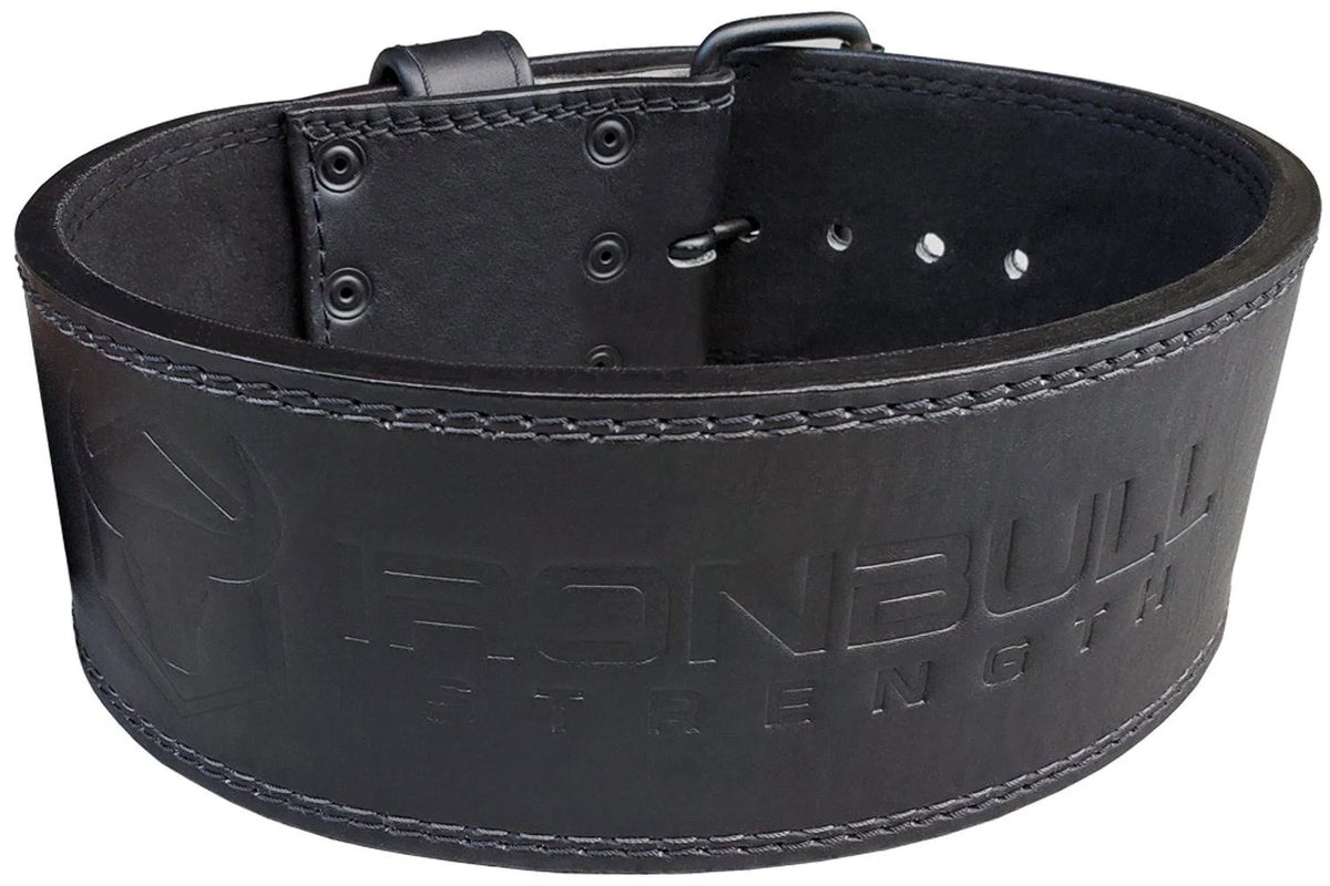 10mm Leather Powerlifting Belt, Single Prong, Black E775541