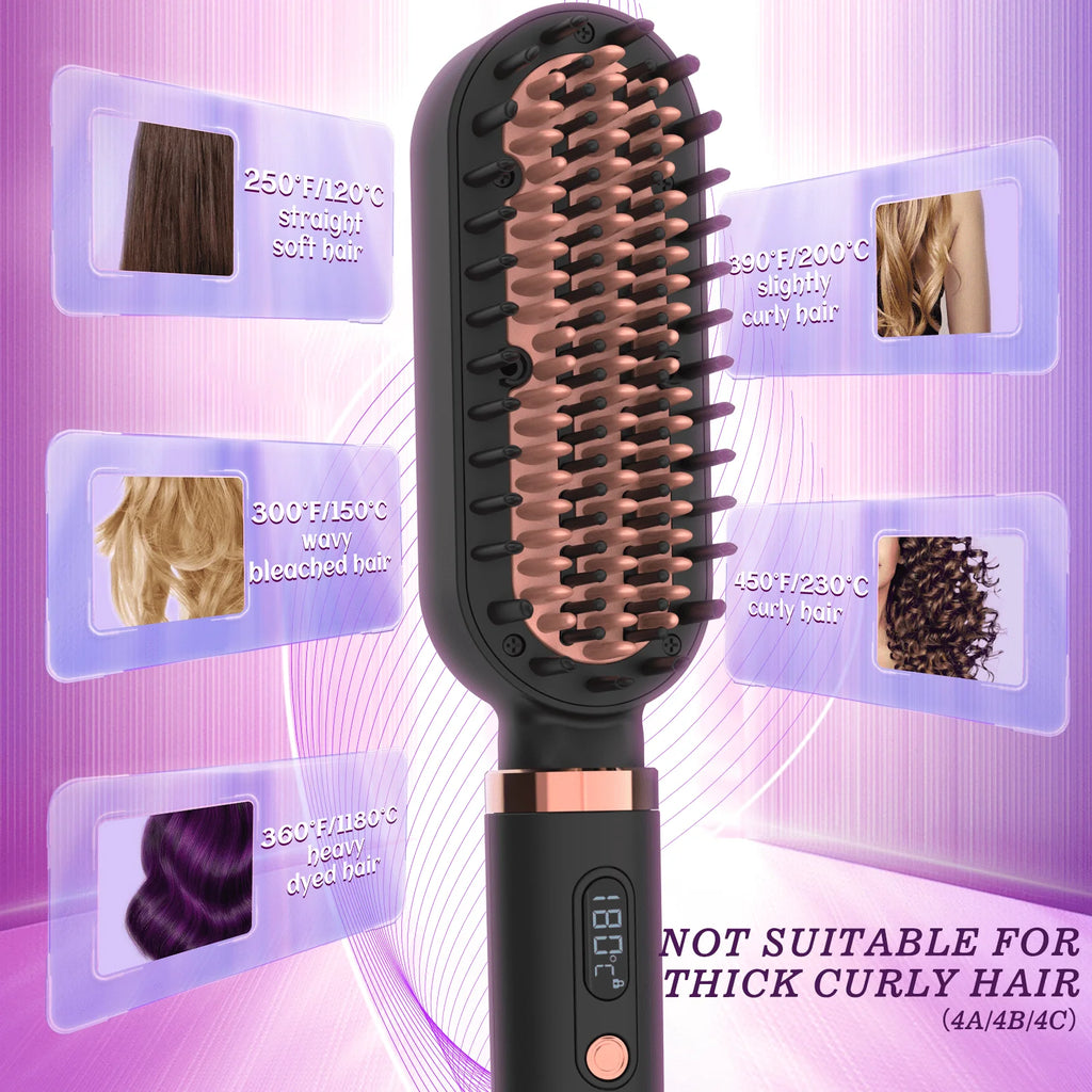 2 in 1 Ionic Fast Heating Straightener Brush K906