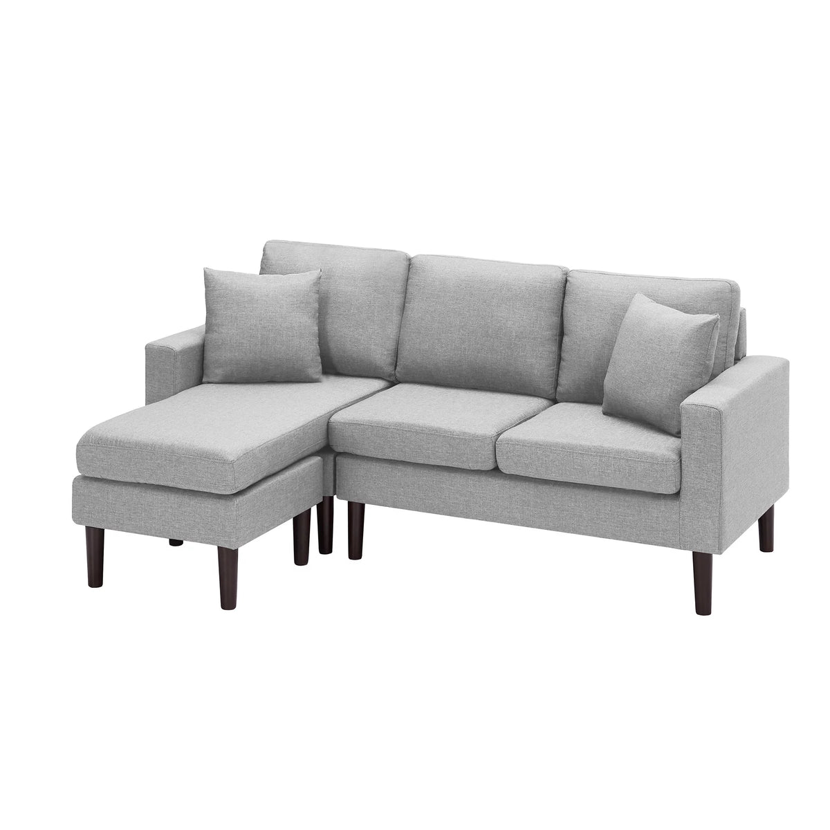 Light Grey Fabric Left Hand Facing Sectional Sofa J645