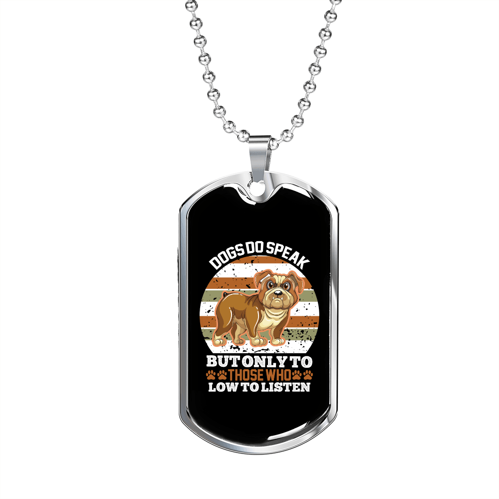 White Necklace Stainless Steel Dog Tag 24" Chain X9664
