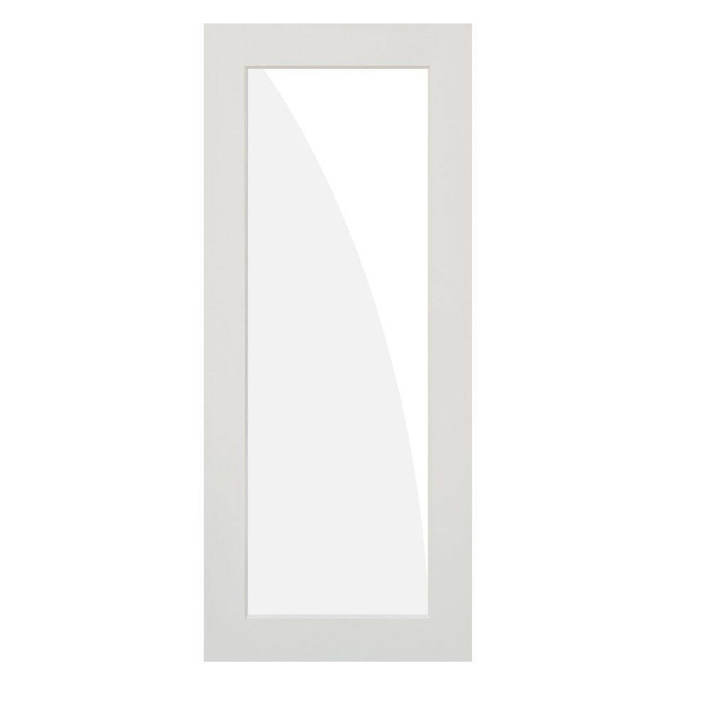 1-Lite Satin Etch Solid Core MDF Primed Interior Door Slab E578