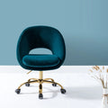 Teal Velvet Upholstered Desk Chair A965