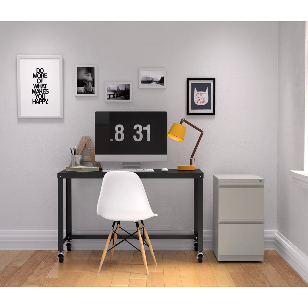 23" Deep 2 Drawer Letter Width Gray Mobile Pedestal File Cabinet R23248