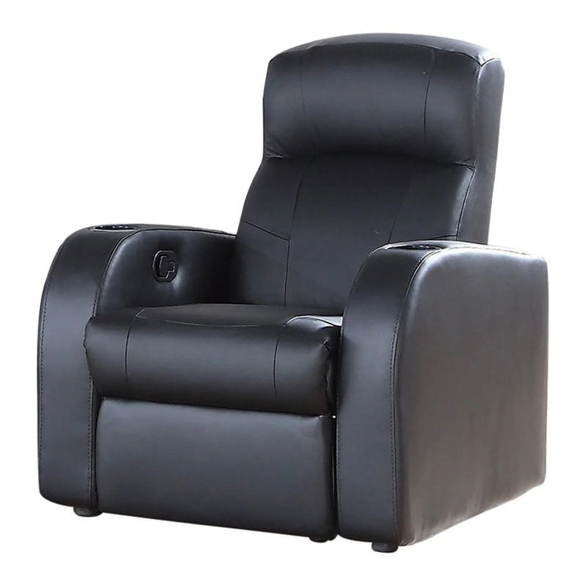 9-piece Leather Upholstered Recliner Set with Four Consoles Black E1669
