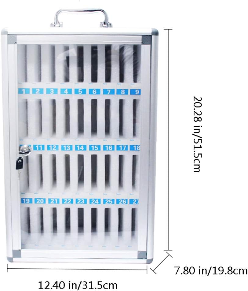 Aluminum Alloy Wall-Mounted Locked Cell Phones Storage Cabinet (36 Slots) F17728