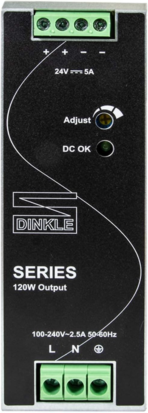 24V DC 120W 5A DIN-Rail Power Supply, Pack of 2 Q481