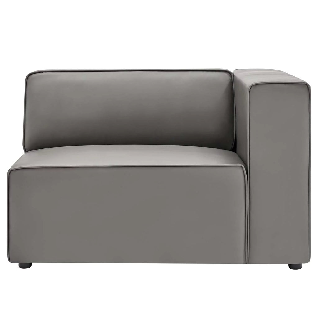 Grey Faux Vegan Leather Sectional Sofa Set X954