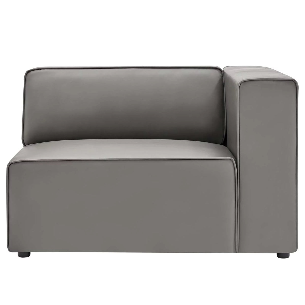 Grey Faux Vegan Leather Sectional Sofa Set X954