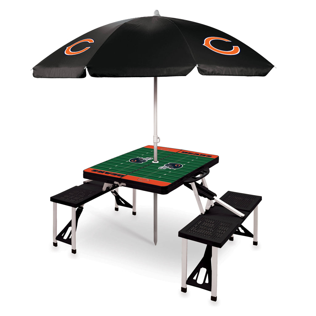 Black Picnic Table with Umbrella F355240