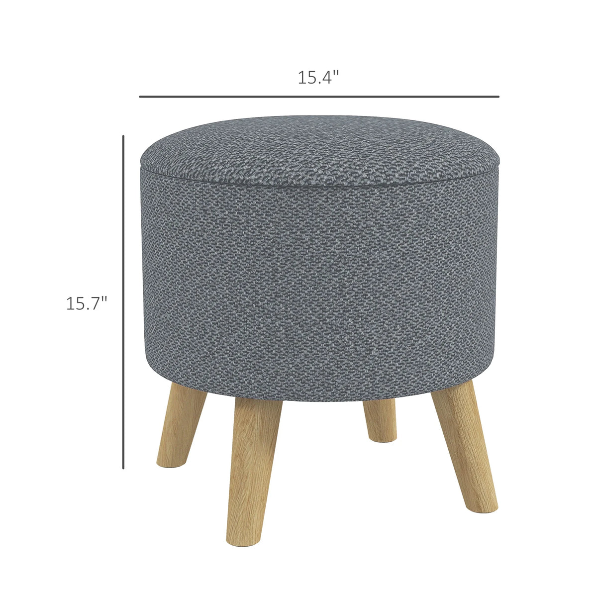 Gray Round Storage Ottoman I5104