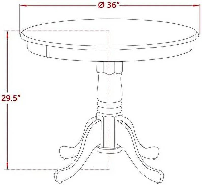 36" Antique Round Wooden Drop Leaf Dining Table with Pedestal Legs Z3752