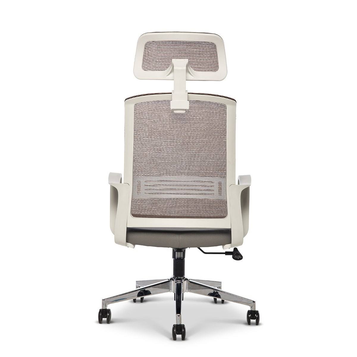 Ergonomic Mesh/Fabric High-Back Task Chair with Headrest, Black/Gray/White I3204