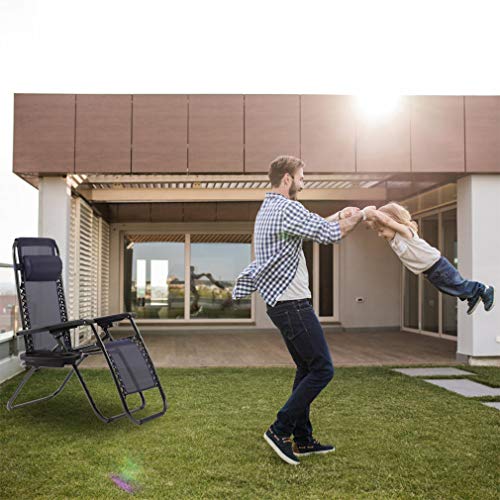 Zero Gravity Lounge Chairs Set of 2 with Pillow and Cup Holder F419392