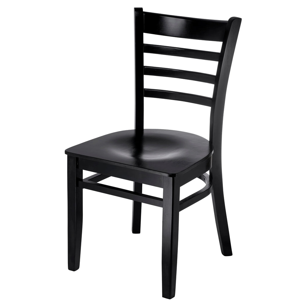Ladderback Side Chair Mahogany Wood Seat Set of 2 J916