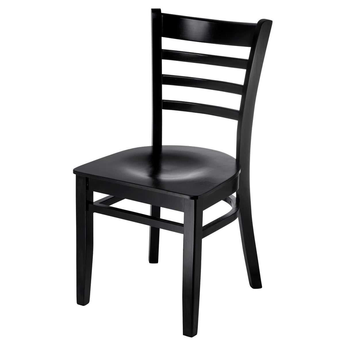 Ladderback Side Chair Mahogany Wood Seat Set of 2 J916