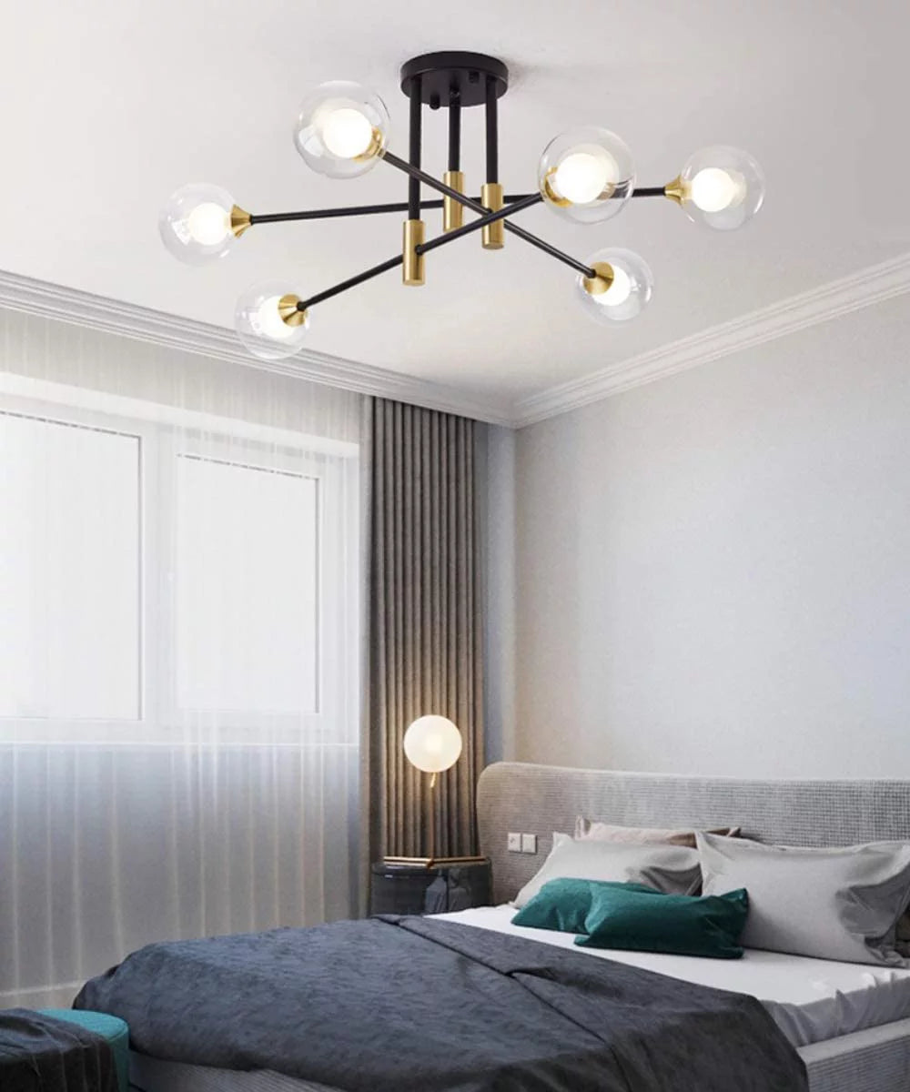 6 Lights Glass Shades Chandelier E125713