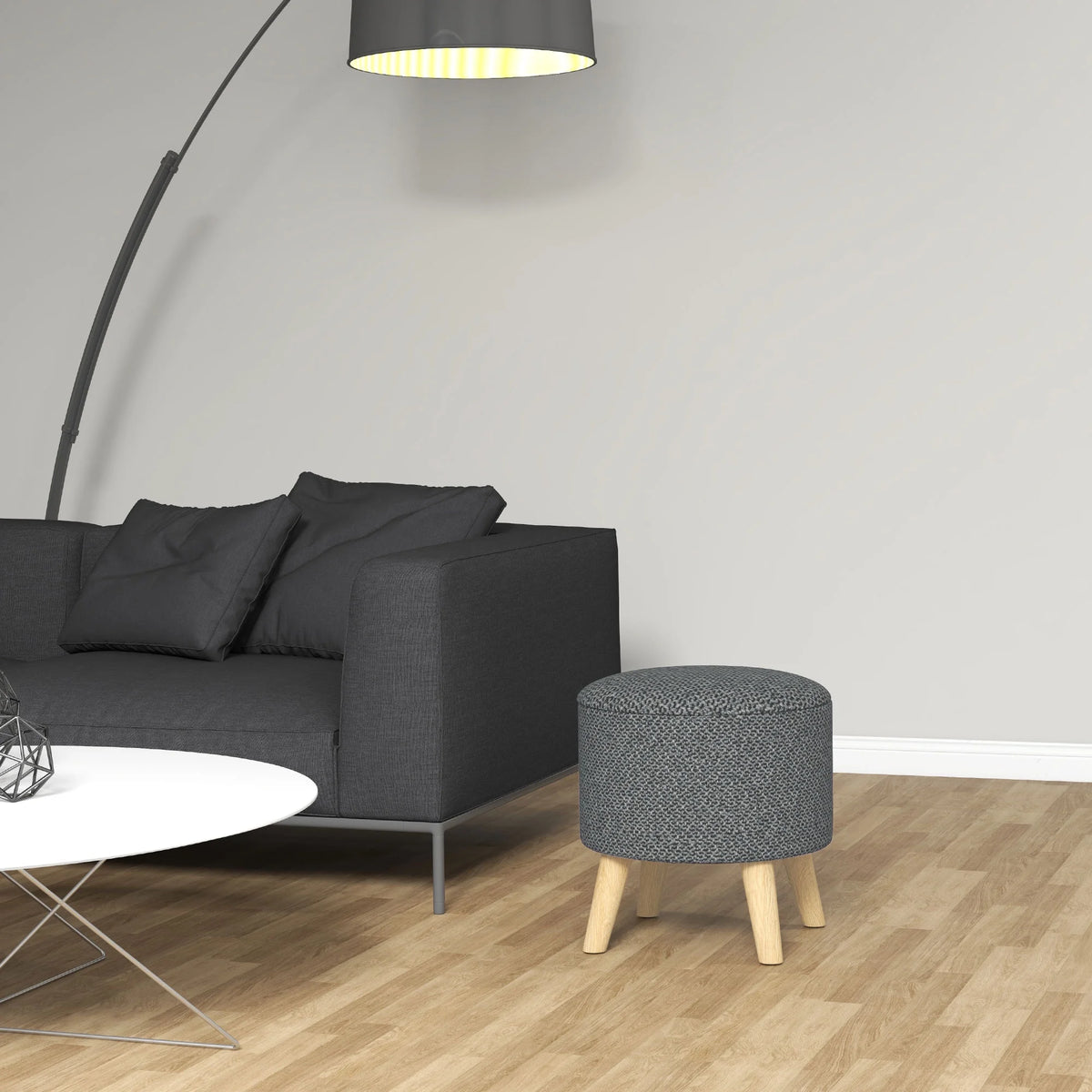 Gray Round Storage Ottoman I5104
