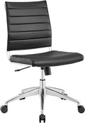 Black Ribbed Armless Swivel Chair E80634