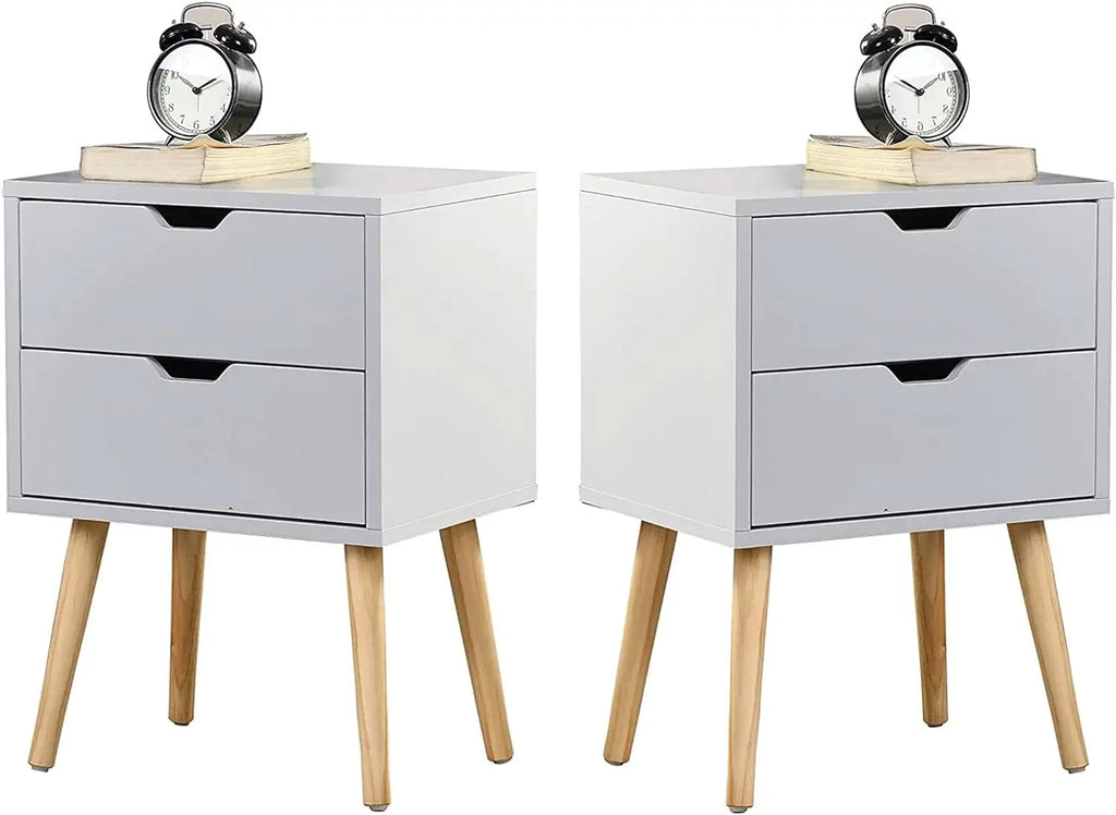 White Storage Drawer Nightstand Set Of 2 N138252