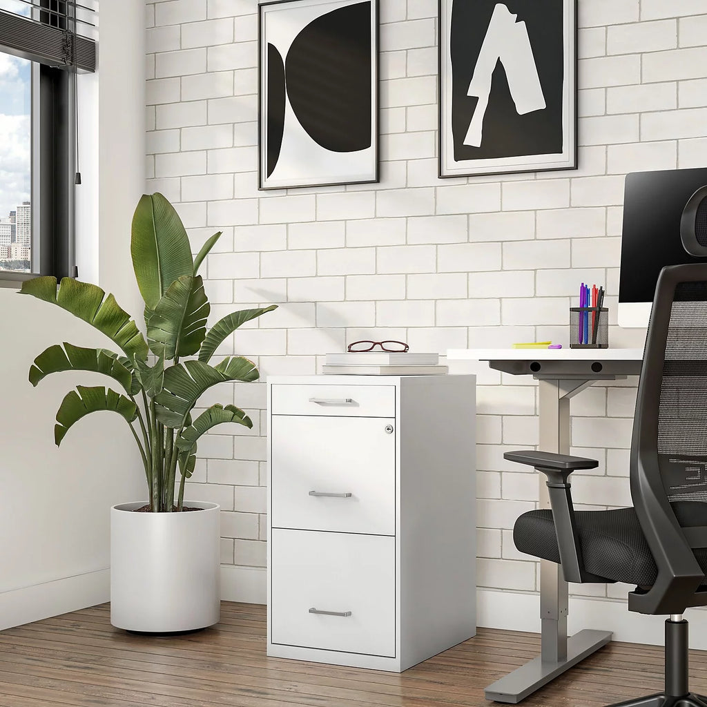 White 3-Drawer Vertical File Cabinet K686