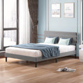 Full Size Platform Bed Frame with Adjustable Upholstered Headboard D892