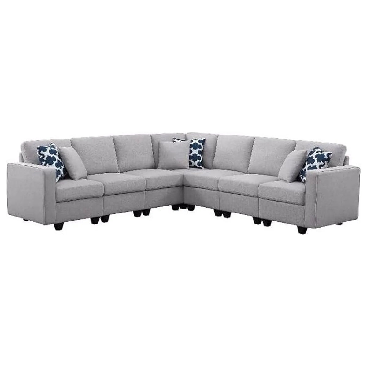 Light Gray Reversible Modular Sectional Sofa L733
