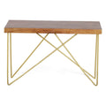 Warm Brown Pine and Brass Coffee Table Y40752