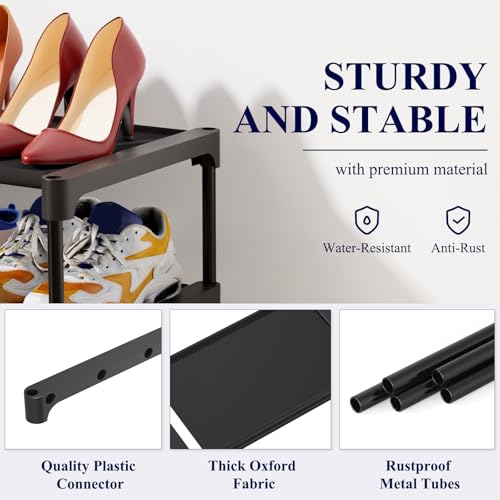 Black Non-Woven Shoe Rack C122418