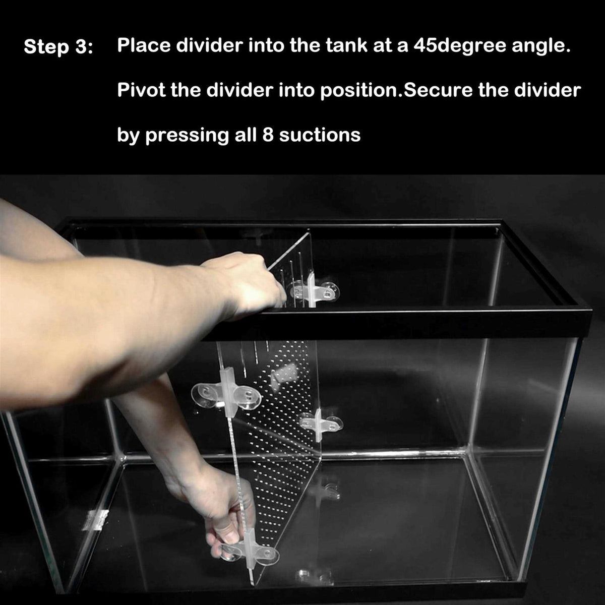 Acrylic Aquarium Divider Kit with Suction Cups B434715