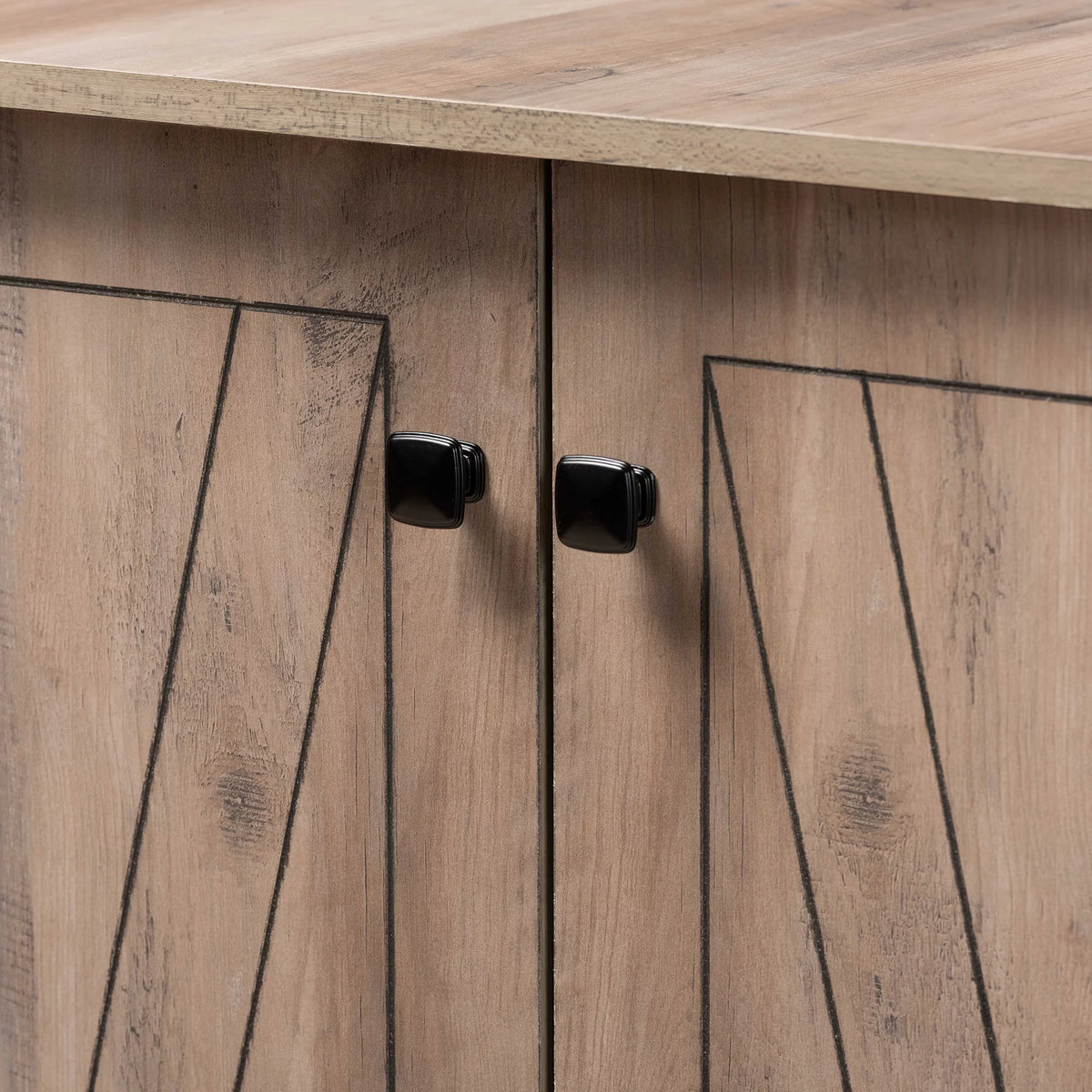 Natural Oak Finished Wood 1-Drawer Shoe Cabinet Q6436